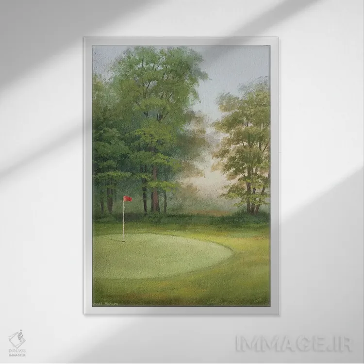 تابلو دکوراتیو "آماکوی سبز I" اثر مایکل مارکون - نمای قابدار سفید