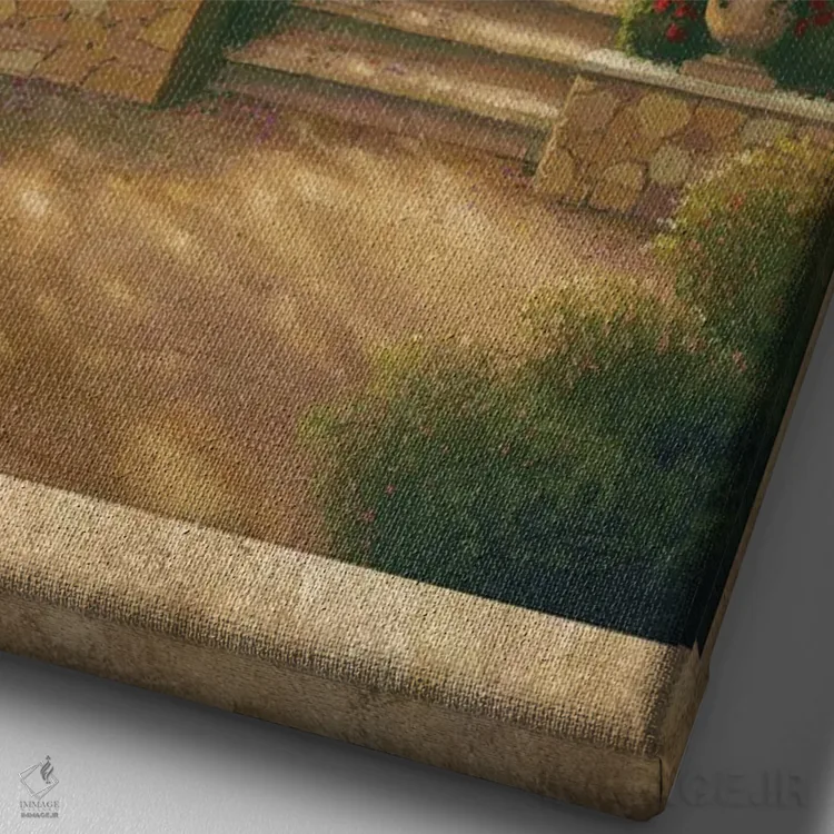 تابلو دکوراتیو "باغ های ویولا" اثر مایکل مارکون - نمای نزدیک بافت بوم