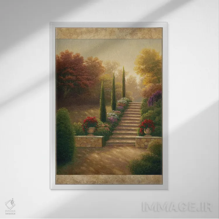 تابلو دکوراتیو "باغ های ویولا" اثر مایکل مارکون - نمای قابدار سفید