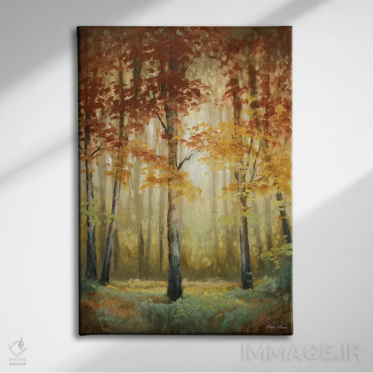 تابلو دکوراتیو "درخشش جنگل II" اثر مایکل مارکون - نمای روبهرو روی دیوار
