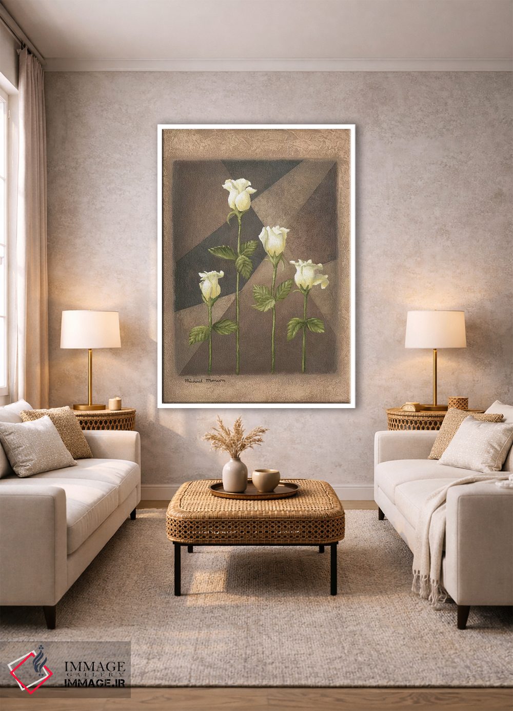 تابلو دکوراتیو "رزهای زرد" اثر مایکل مارکون - D1W