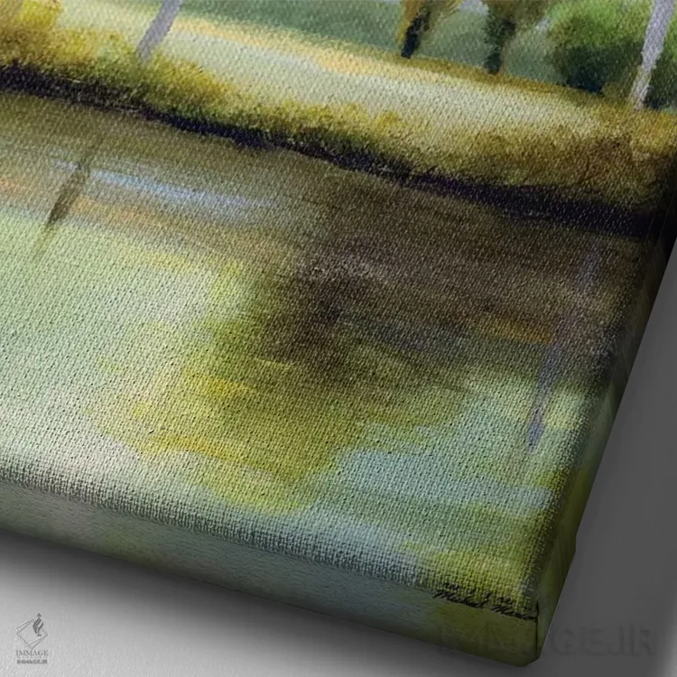 تابلو دکوراتیو "آرامش سپتامبر I" اثر مایکل مارکون - نمای نزدیک بافت بوم