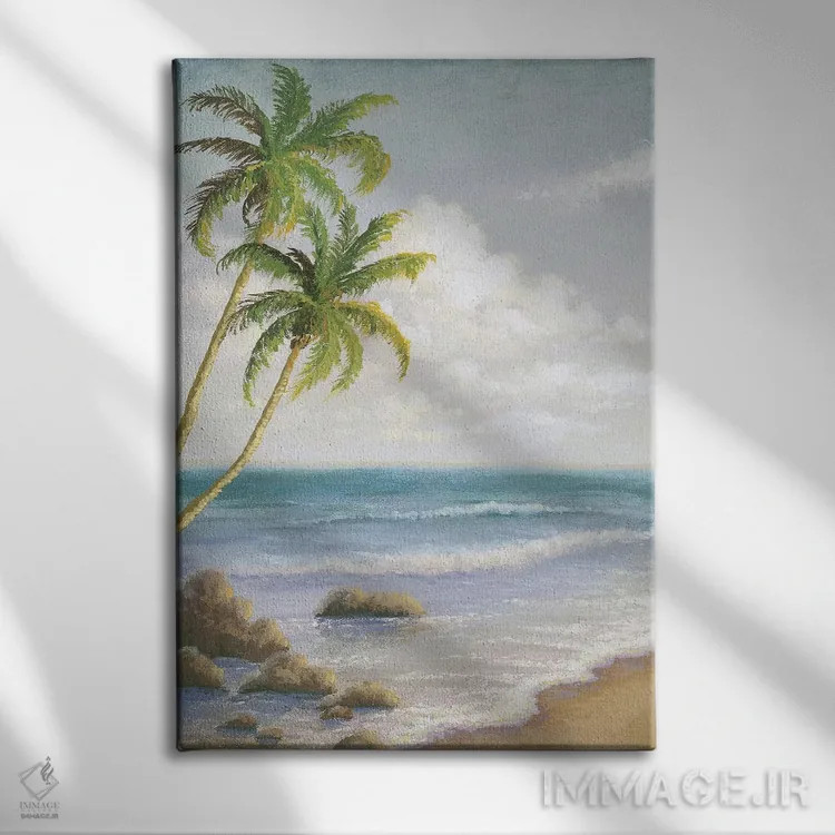 تابلو دکوراتیو "ساحل آتلانتیک I" اثر مایکل مارکون - نمای روبهرو روی دیوار