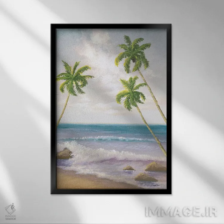 تابلو دکوراتیو "ساحل آتلانتیک II" اثر مایکل مارکون - نمای قابدار مشکی