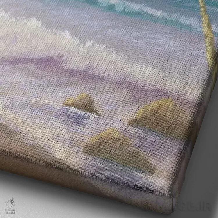 تابلو دکوراتیو "ساحل آتلانتیک II" اثر مایکل مارکون - نمای نزدیک بافت بوم