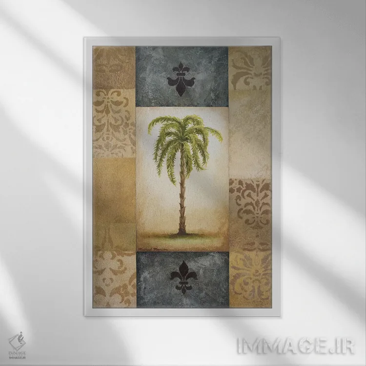 تابلو دکوراتیو نخل خیالی ۲ اثر مایکل مارکون - نمای قابدار سفید