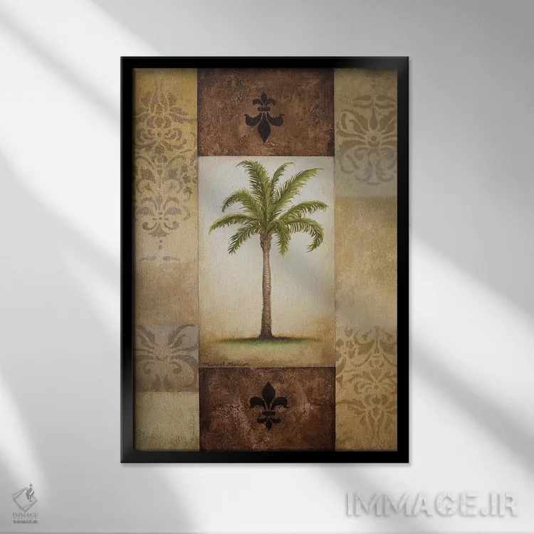 تابلو دکوراتیو نخل خیالی ۱ اثر مایکل مارکون - نمای قابدار مشکی