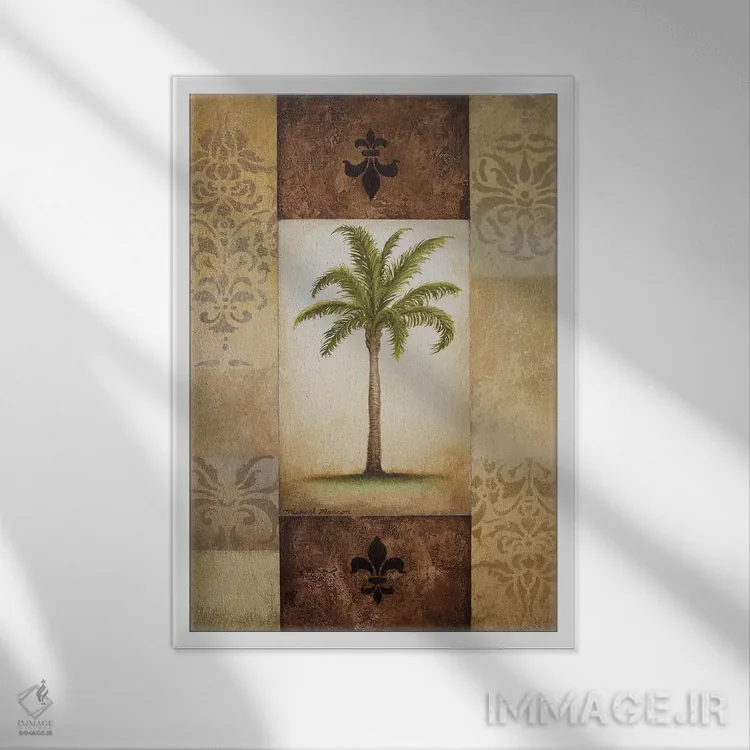 تابلو دکوراتیو نخل خیالی ۱ اثر مایکل مارکون - نمای قابدار سفید