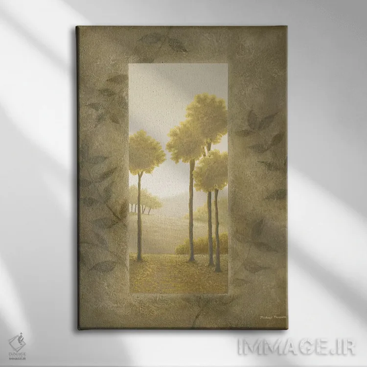 تابلو دکوراتیو فرار طلایی ۱ اثر مایکل مارکون - نمای روبهرو روی دیوار