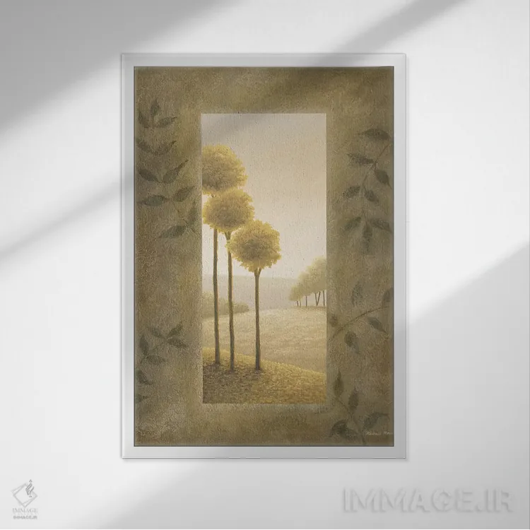 تابلو دکوراتیو فرار طلایی ۲ اثر مایکل مارکون - نمای قابدار سفید