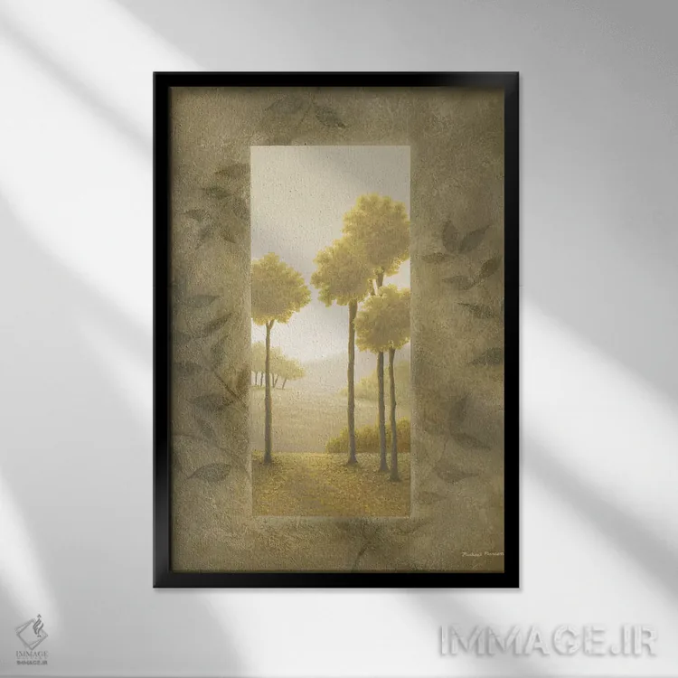 تابلو دکوراتیو فرار طلایی ۱ اثر مایکل مارکون - نمای قابدار مشکی