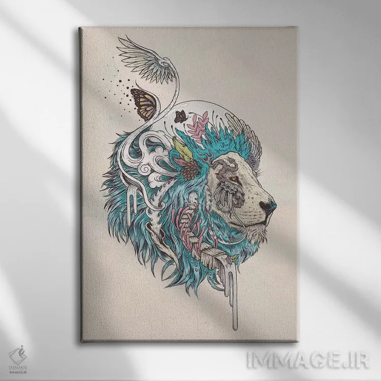 تابلو دکوراتیو خودمختاری رها شده آبی اثر مت میلر - نمای روبهرو روی دیوار