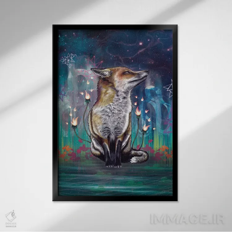 تابلو دکوراتیو نوری هست اثر مت میلر - نمای قابدار مشکی