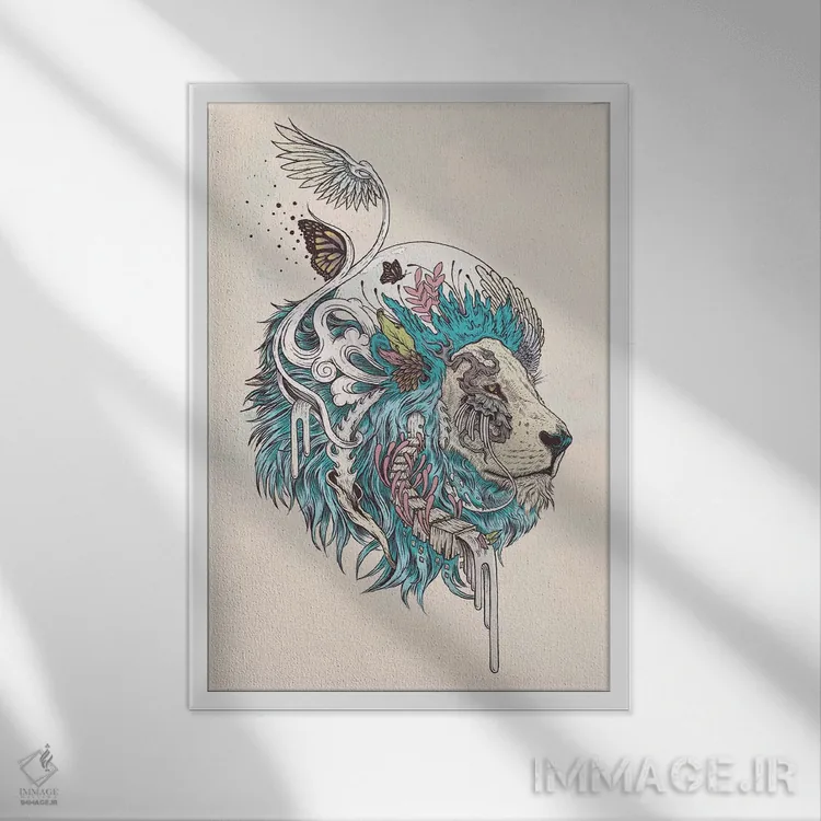 تابلو دکوراتیو خودمختاری رها شده آبی اثر مت میلر - نمای قابدار سفید