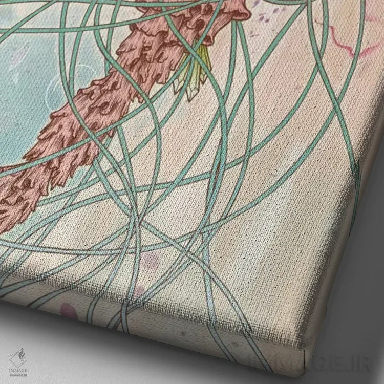 تابلو دکوراتیو عروس دریایی اثر مت میلر - نمای نزدیک بافت بوم