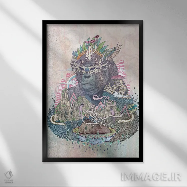 تابلو دکوراتیو مراسم اثر مت میلر - نمای قابدار مشکی