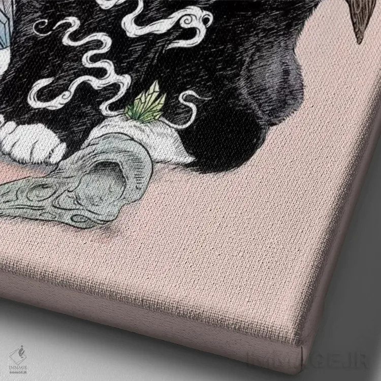 تابلو دکوراتیو جادوی سیاه اثر مت میلر - نمای نزدیک بافت بوم