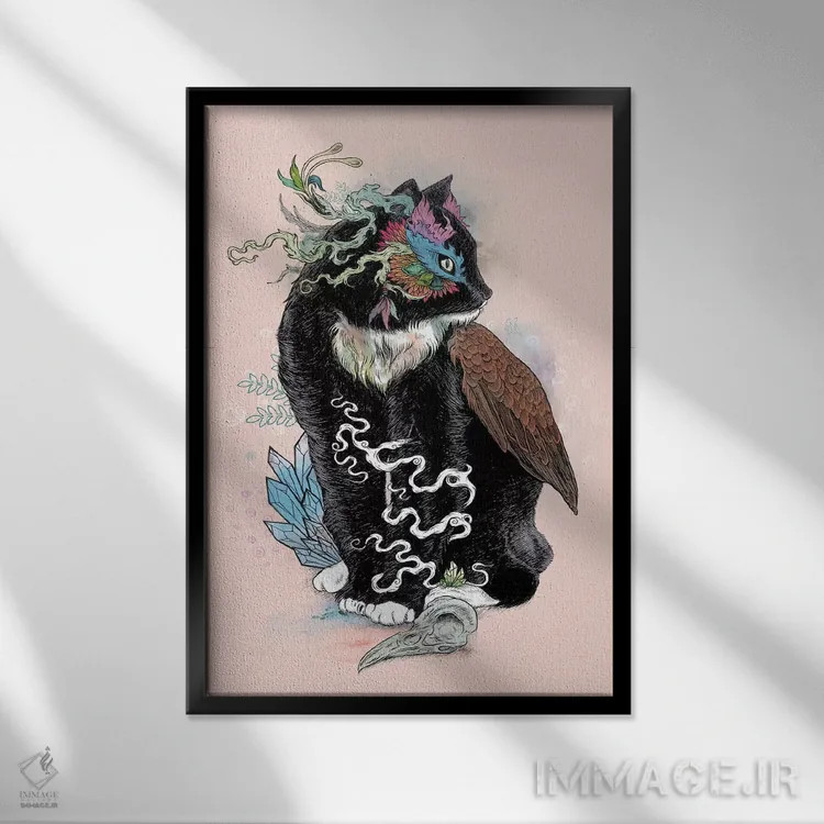 تابلو دکوراتیو جادوی سیاه اثر مت میلر - نمای قابدار مشکی