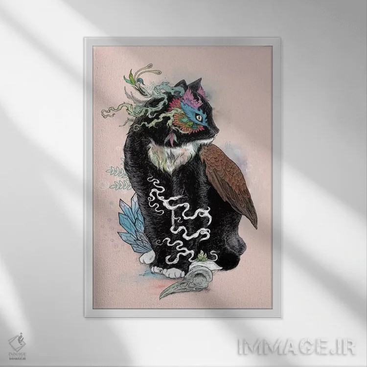 تابلو دکوراتیو جادوی سیاه اثر مت میلر - نمای قابدار سفید