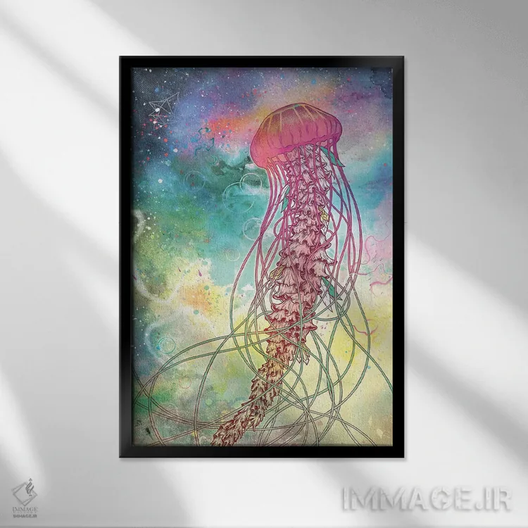تابلو دکوراتیو ژله فضایی اثر مت میلر - نمای قابدار مشکی