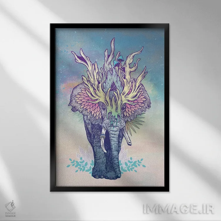 تابلو دکوراتیو فیل روحانی اثر مت میلر - نمای قابدار مشکی