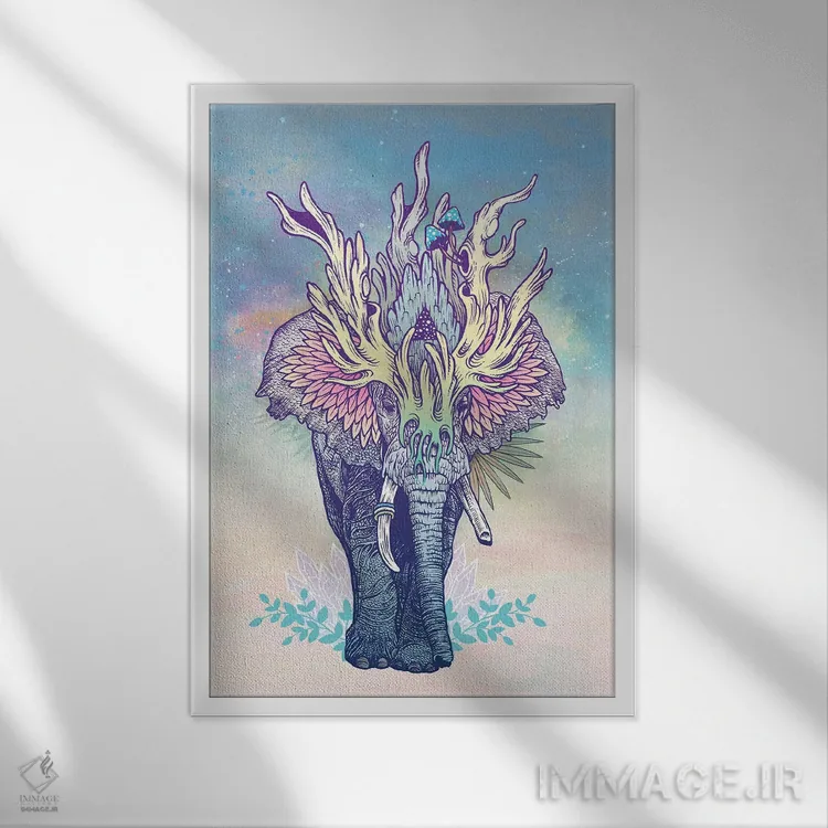 تابلو دکوراتیو فیل روحانی اثر مت میلر - نمای قابدار سفید