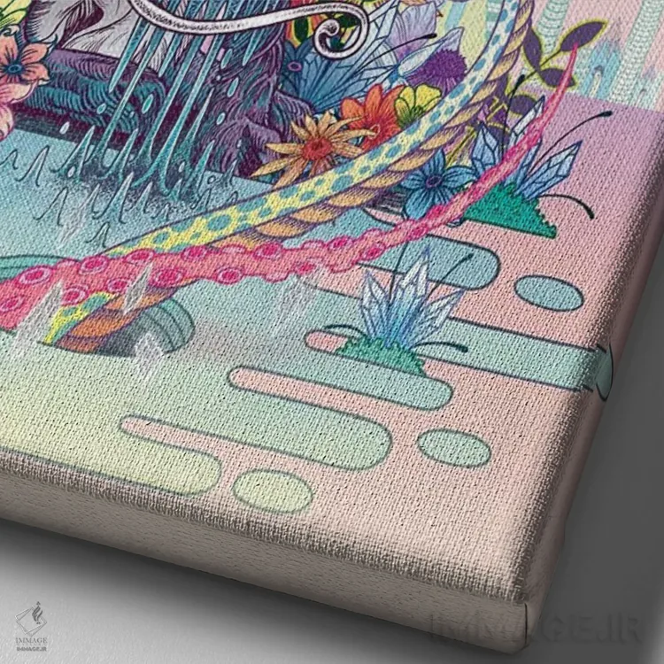 تابلو دکوراتیو ارتباط روحانی اثر مت میلر - نمای نزدیک بافت بوم