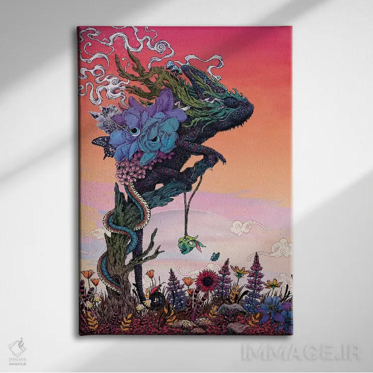 تابلو دکوراتیو خیال پردازی ۱ اثر مت میلر - نمای روبهرو روی دیوار