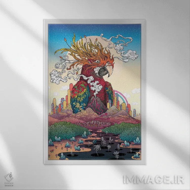 تابلو دکوراتیو سرزمین های مرزی اثر مت میلر - نمای قابدار سفید