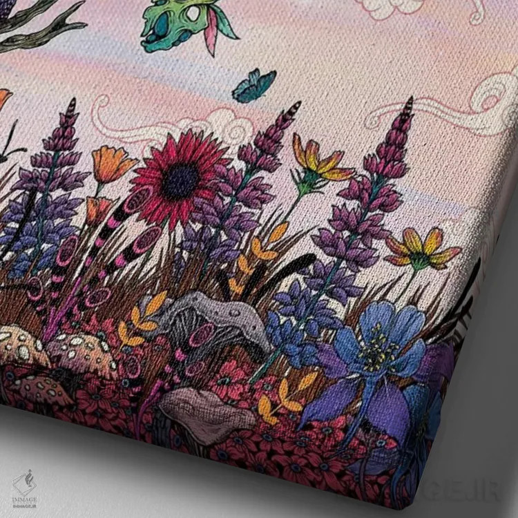 تابلو دکوراتیو خیال پردازی ۱ اثر مت میلر - نمای نزدیک بافت بوم