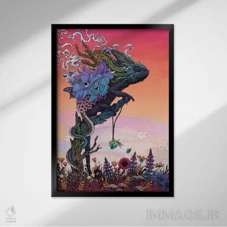 تابلو دکوراتیو خیال پردازی ۱ اثر مت میلر - نمای قابدار مشکی