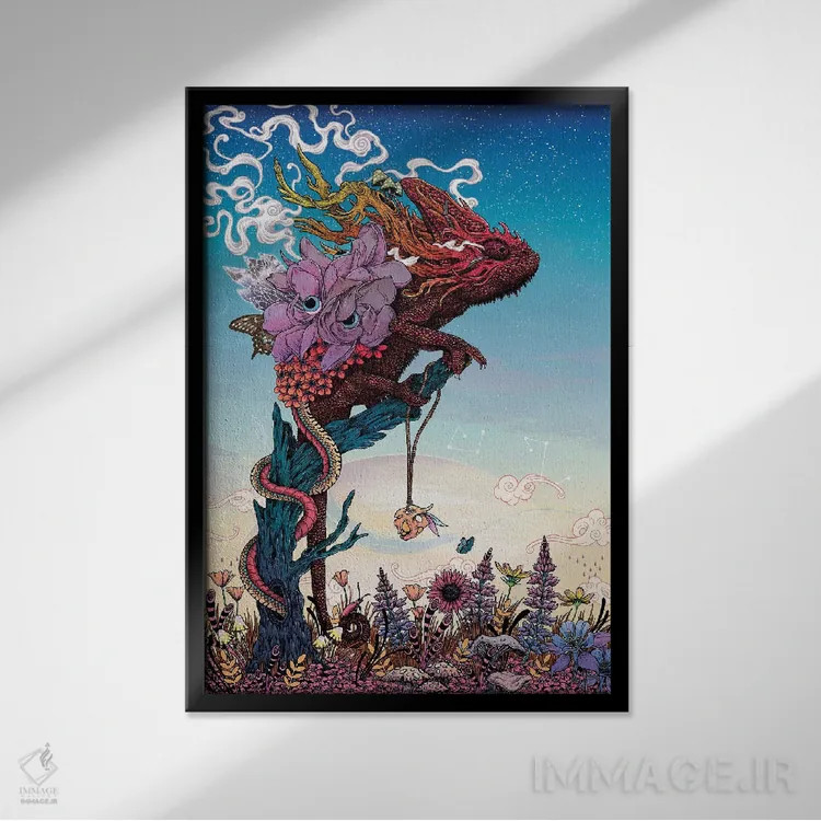 تابلو دکوراتیو خیال پردازی ۲ اثر مت میلر - نمای قابدار مشکی