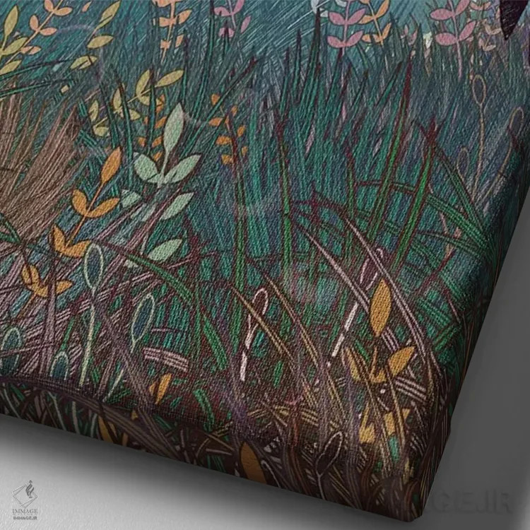 تابلو دکوراتیو شکار اثر مت میلر - نمای نزدیک بافت بوم