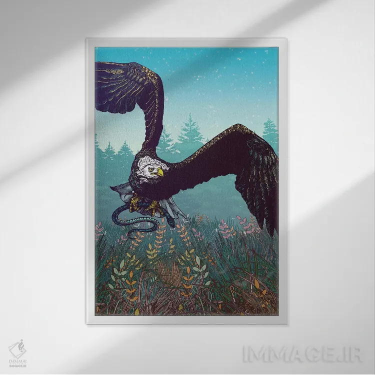 تابلو دکوراتیو شکار اثر مت میلر - نمای قابدار سفید