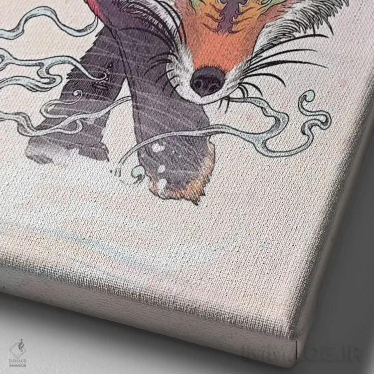 تابلو دکوراتیو کیتسون اثر مت میلر - نمای نزدیک بافت بوم