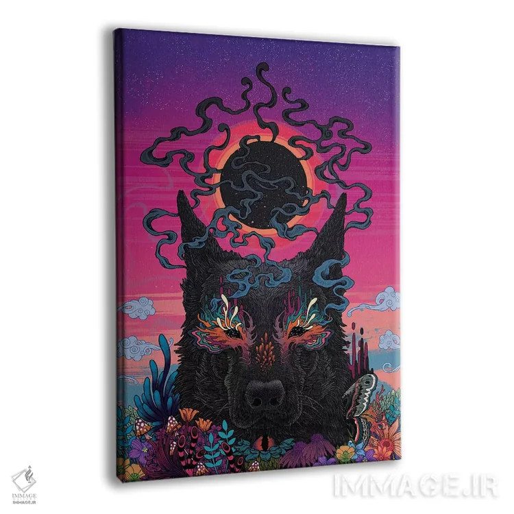 تابلو دکوراتیو سگ سیاه چشم اثر مت میلر - نمای پرسپکتیو محصول