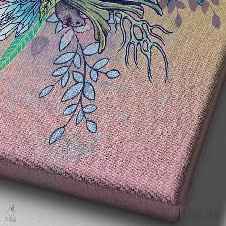 تابلو دکوراتیو زندگی اثر مت میلر - نمای نزدیک بافت بوم