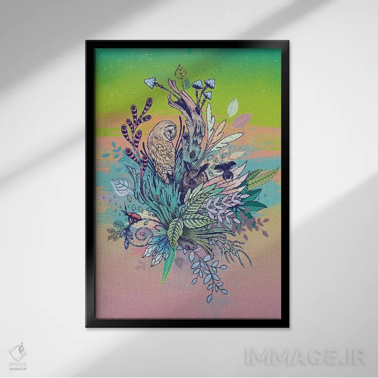 تابلو دکوراتیو زندگی اثر مت میلر - نمای قابدار مشکی