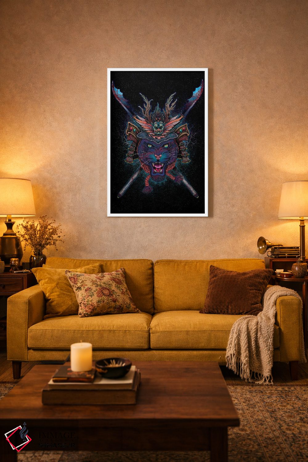 تابلو دکوراتیو گربه سامورایی اثر مت میلر - D1W