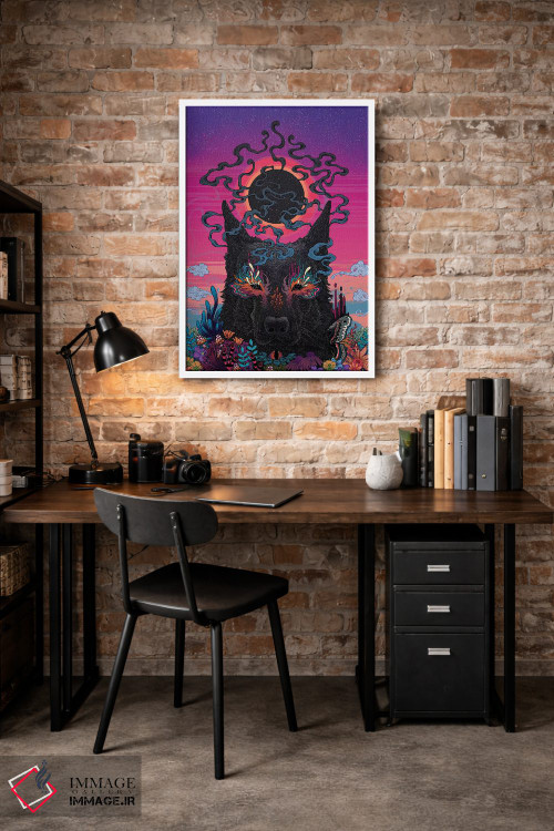 تابلو دکوراتیو سگ سیاه چشم اثر مت میلر - D2W