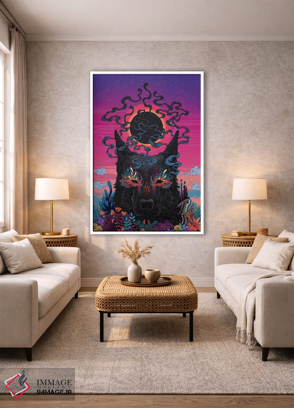 تابلو دکوراتیو سگ سیاه چشم اثر مت میلر - D1W