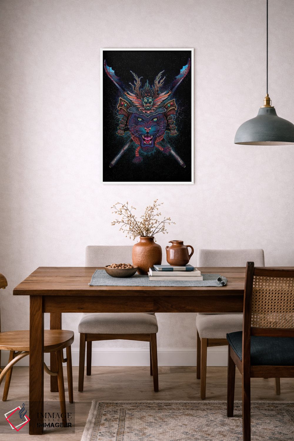 تابلو دکوراتیو گربه سامورایی اثر مت میلر - D6W