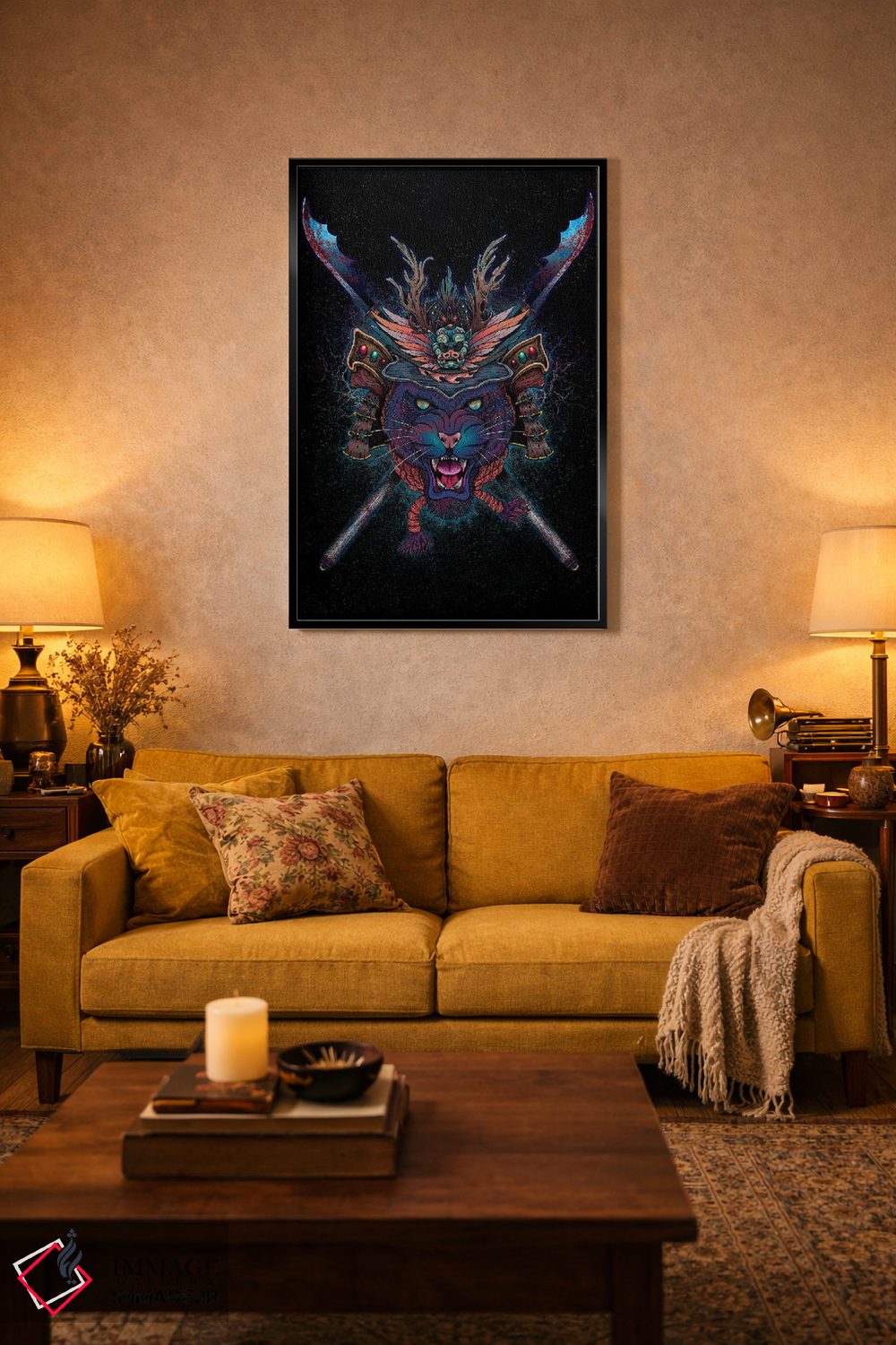 تابلو دکوراتیو گربه سامورایی اثر مت میلر - D5B