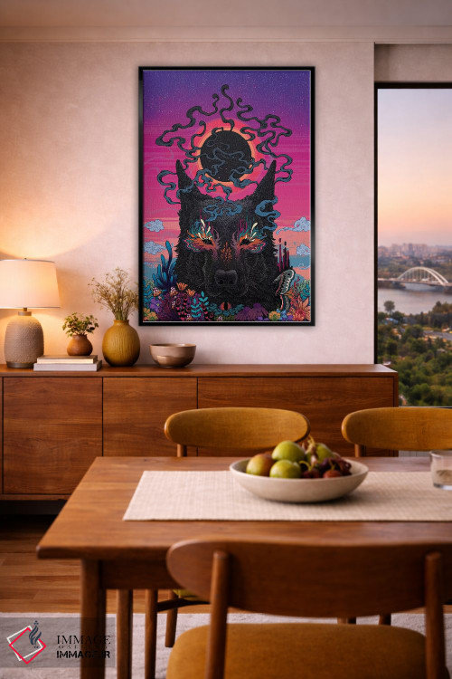 تابلو دکوراتیو سگ سیاه چشم اثر مت میلر - D6B