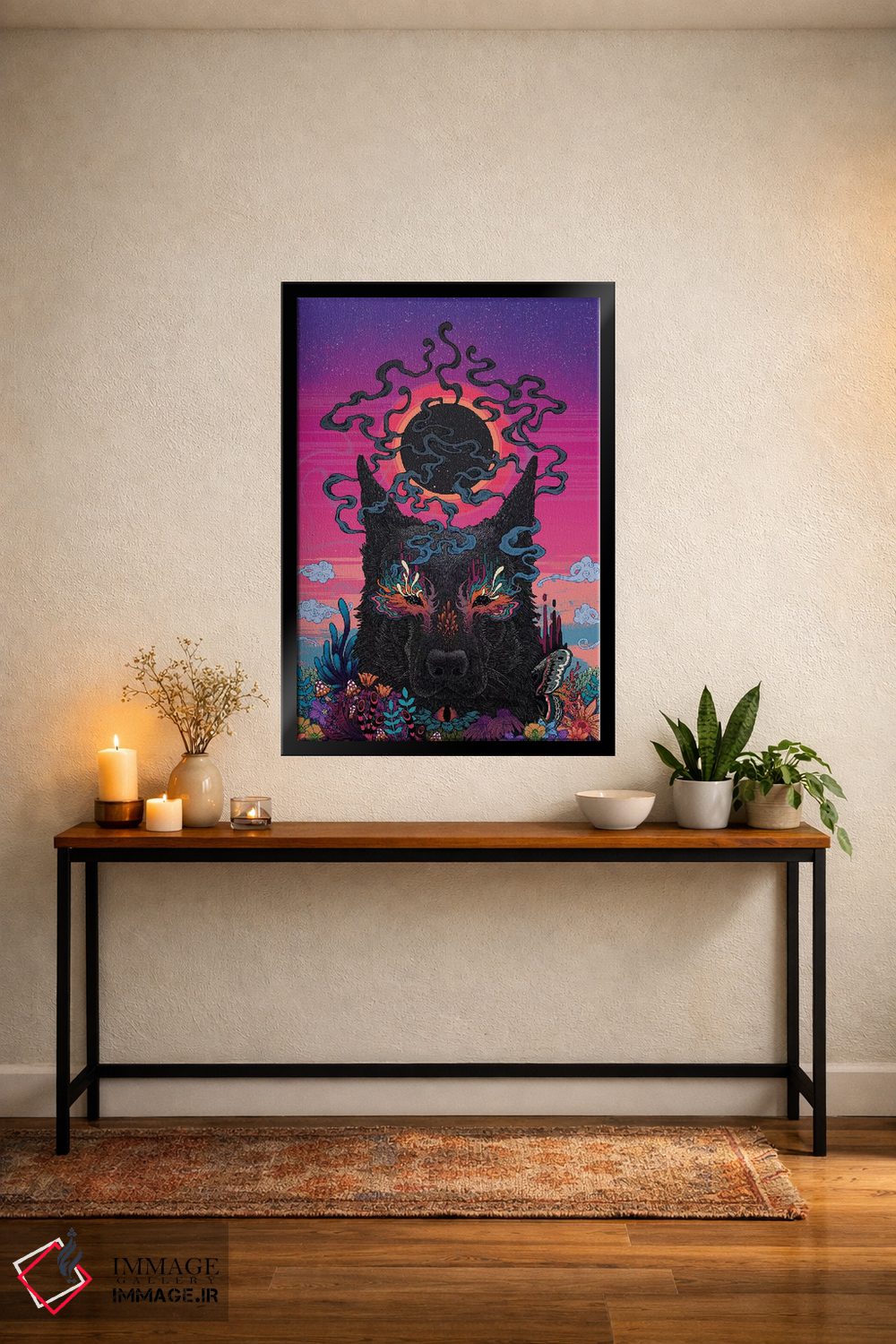 تابلو دکوراتیو سگ سیاه چشم اثر مت میلر - D5B