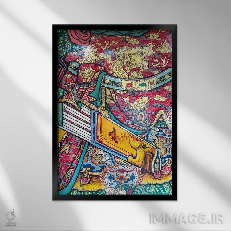 تابلو دکوراتیو دروازه معبد اول اثر مارک مکلارن جانسون - نمای قابدار مشکی