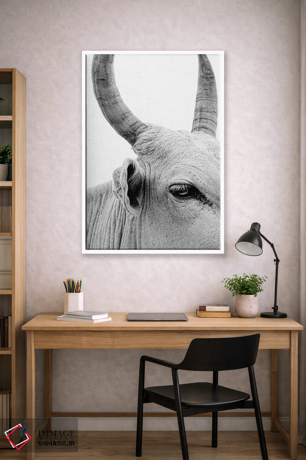 تابلو دکوراتیو پرتره گاو نر اثر مارک مکلارن جانسون - D2W