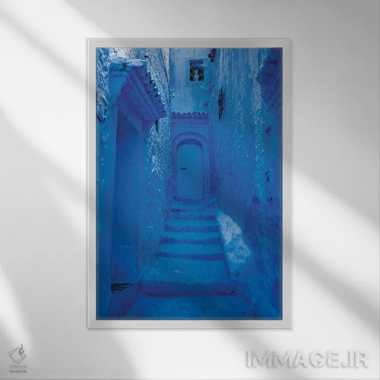 تابلو دکوراتیو شهر آبی اثر مارک مکلارن جانسون - نمای قابدار سفید