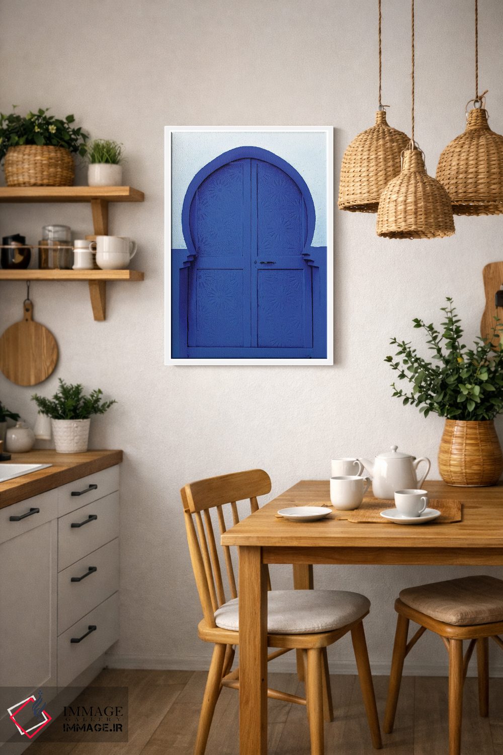 تابلو دکوراتیو آبی سفید اثر مارک مکلارن جانسون - D3W