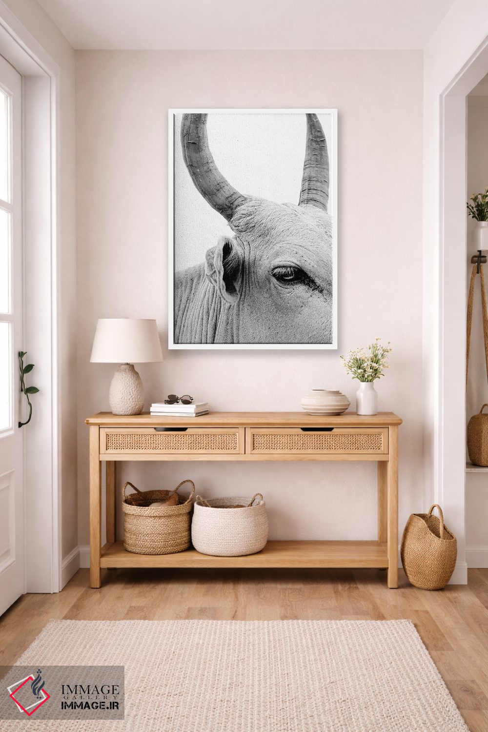 تابلو دکوراتیو پرتره گاو نر اثر مارک مکلارن جانسون - D6W